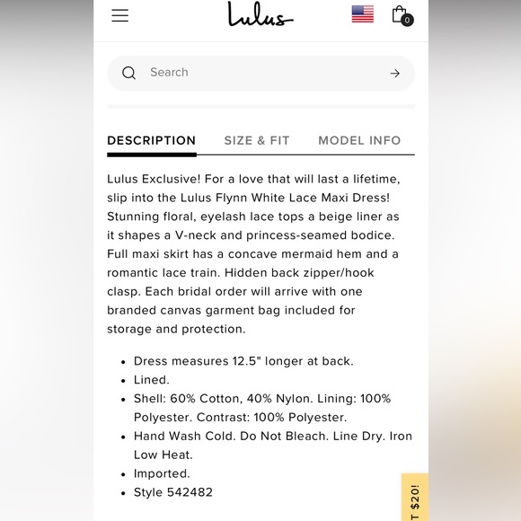 Lulu’s Flynn White Lace Maxi Wedding Dress Size S - Picture 12 of 14